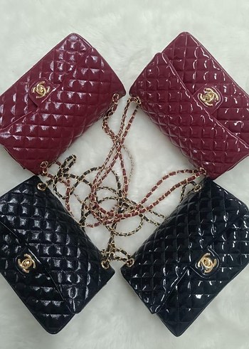 Chanel Bordo Yılan Desenli Zincir Detaylı Deri Çanta