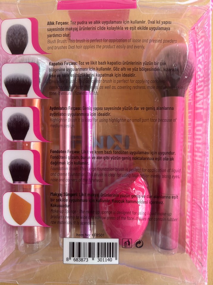 Pastel Pembe Profesyonel Makyaj Fırçası Seti - Görsel 2