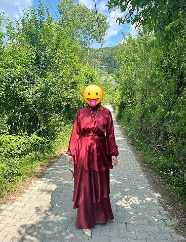Bordo Saten Abiye