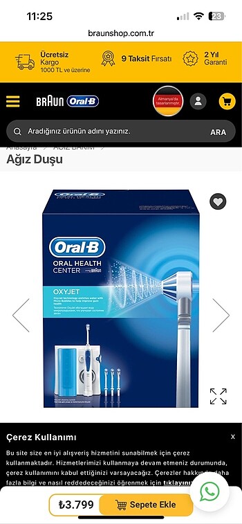 Braun Braun oxyjet ağız duş cihazı