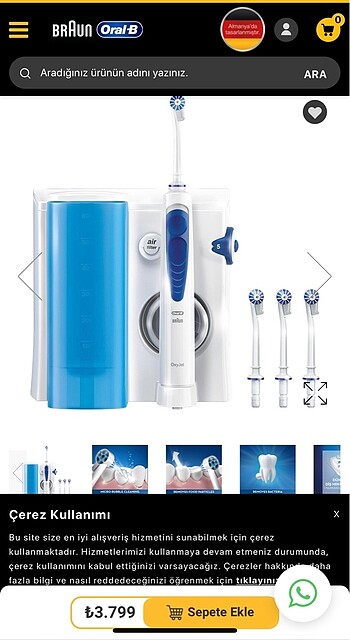 Braun oxyjet ağız duş cihazı