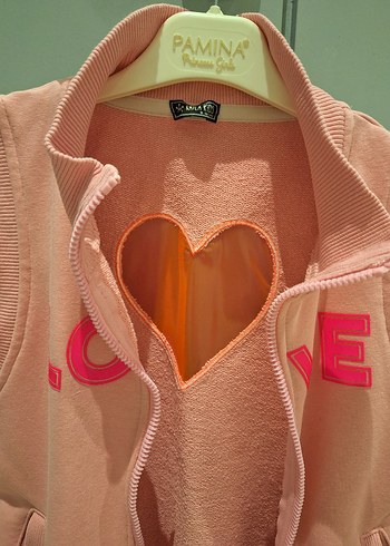 Kızlar için Pembe Yumuşak Dokulu Fermuarlı Yelek - Görsel 2