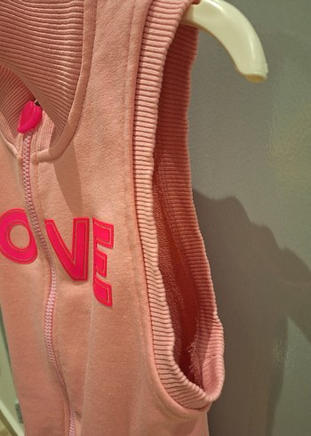 Kızlar için Pembe Yumuşak Dokulu Fermuarlı Yelek - Görsel 6