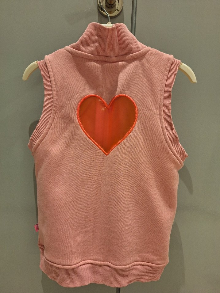 Kızlar için Pembe Yumuşak Dokulu Fermuarlı Yelek - Görsel 3