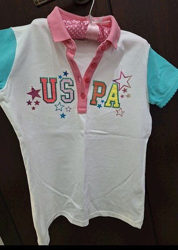 U.S. Polo Assn. Kız Çocuk Baskılı Polo Tişört