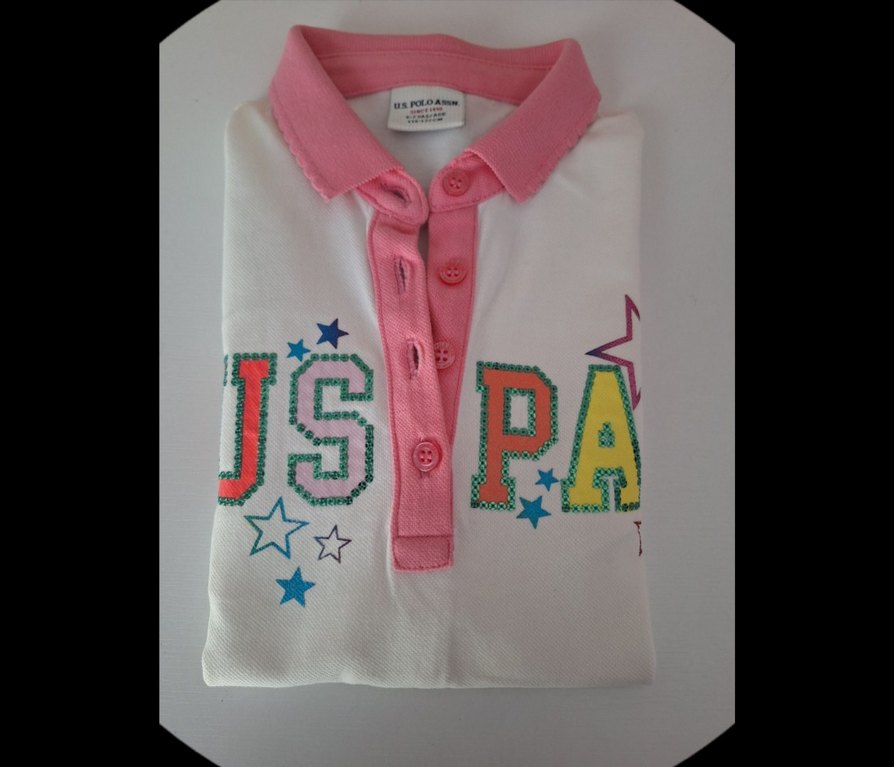 U.S. Polo Assn. Kız Çocuk Baskılı Polo Tişört - Görsel 4