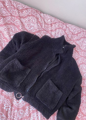 Siyah Peluş Kadın Ceket - Görsel 3