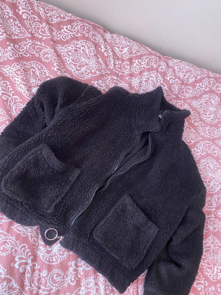 Siyah Peluş Kadın Ceket - Görsel 3