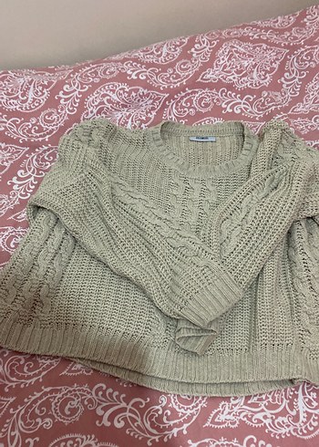 Bej Kadın Örgü Salaş Kazak - Görsel 2