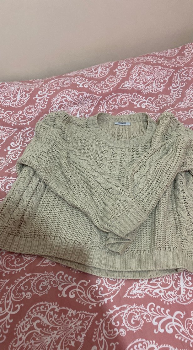 Bej Kadın Örgü Salaş Kazak - Görsel 2