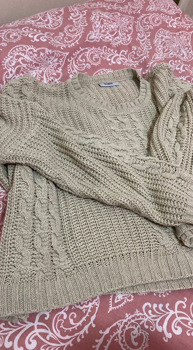 Bej Kadın Örgü Salaş Kazak - Görsel 3