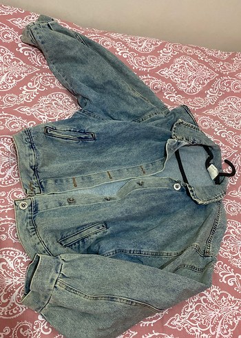 Kot ceket /Düğmeli Mavi Kadın Denim Ceket - Görsel 2