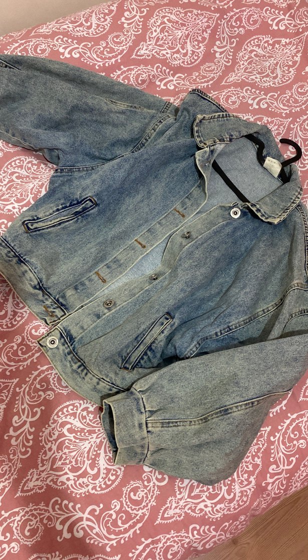 Kot ceket /Düğmeli Mavi Kadın Denim Ceket - Görsel 3