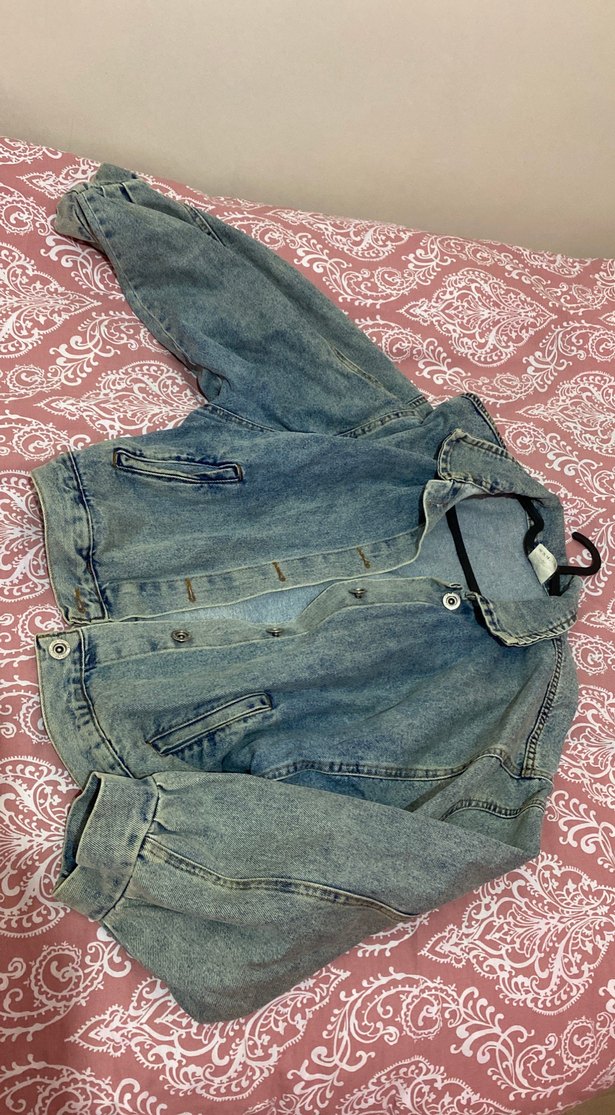 Kot ceket /Düğmeli Mavi Kadın Denim Ceket - Görsel 2