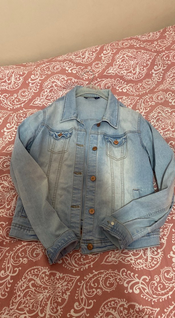 Kadın Mavi Denim Ceket, Düğmeli, Rahat Kesim - Görsel 2