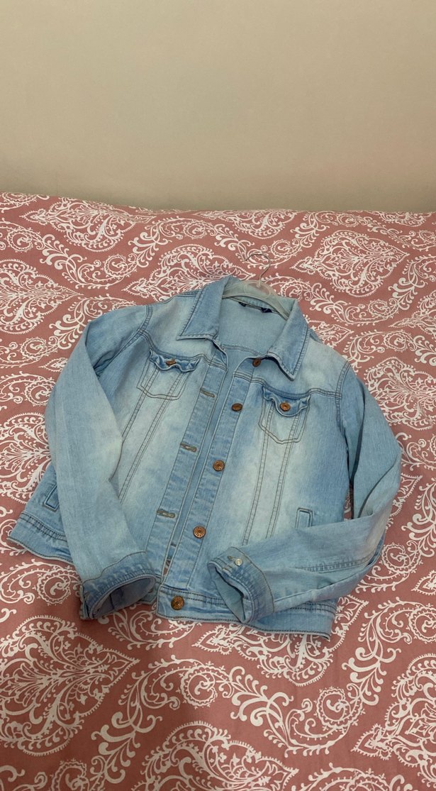 Kadın Mavi Denim Ceket, Düğmeli, Rahat Kesim - Görsel 3