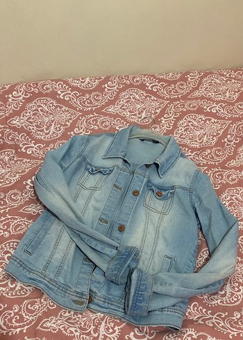 Düğmeli Mavi Kadın Denim Ceket - Görsel 2