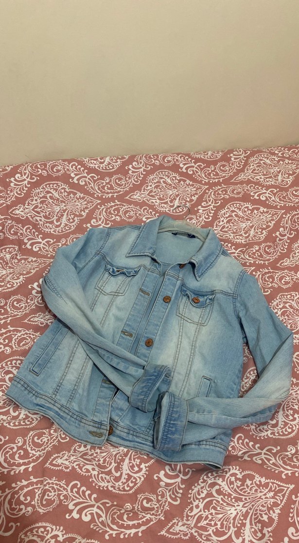 Düğmeli Mavi Kadın Denim Ceket - Görsel 2