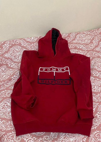 Tommy Hilfiger Kırmızı Kapüşonlu Erkek Sweatshirt - Görsel 2