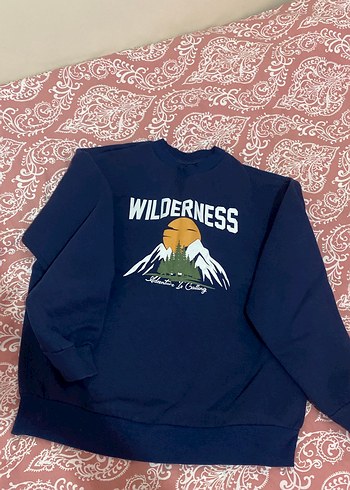 Mavi Baskılı Kadın Sweatshirt - Görsel 3