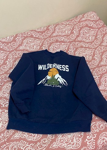 Mavi Baskılı Kadın Sweatshirt - Görsel 2