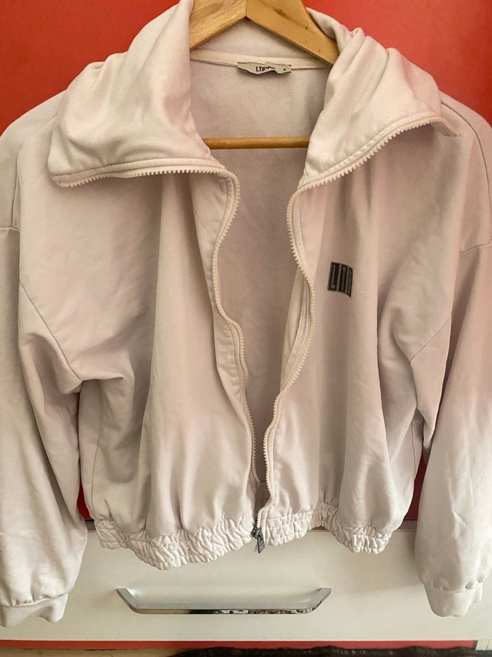 LTB Beyaz Yüksek Yakalı Kadın Sweatshirt - Görsel 2