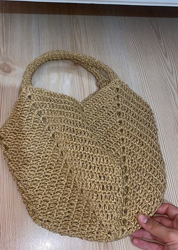 Bej Örgü Bohem Kadın Çanta - Görsel 4