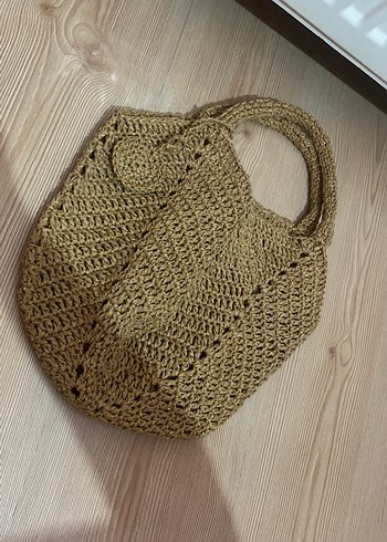 Bej Örgü Bohem Kadın Çanta - Görsel 3