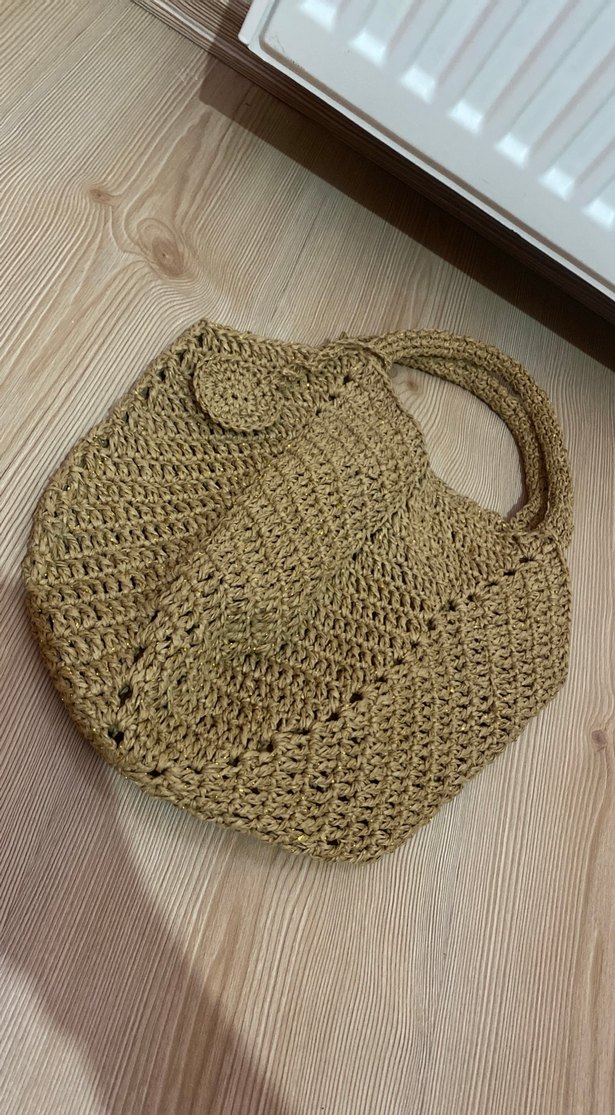 Bej Örgü Bohem Kadın Çanta - Görsel 2