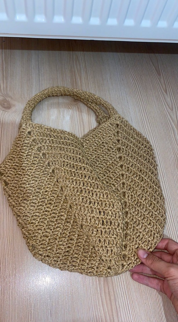 Bej Örgü Bohem Kadın Çanta - Görsel 4