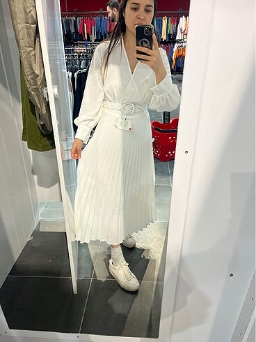 Zara Zara yazlık beyaz uzun elbise