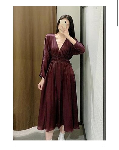 xs Beden Zara mürdüm (mor) renkli uzun elbise