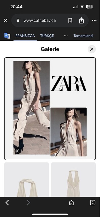 Zara halter yaka bej renkli saten tulum