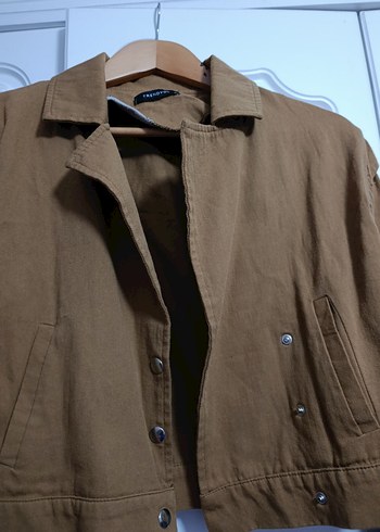 Bej Denim Midi Kadın Ceket - Görsel 4