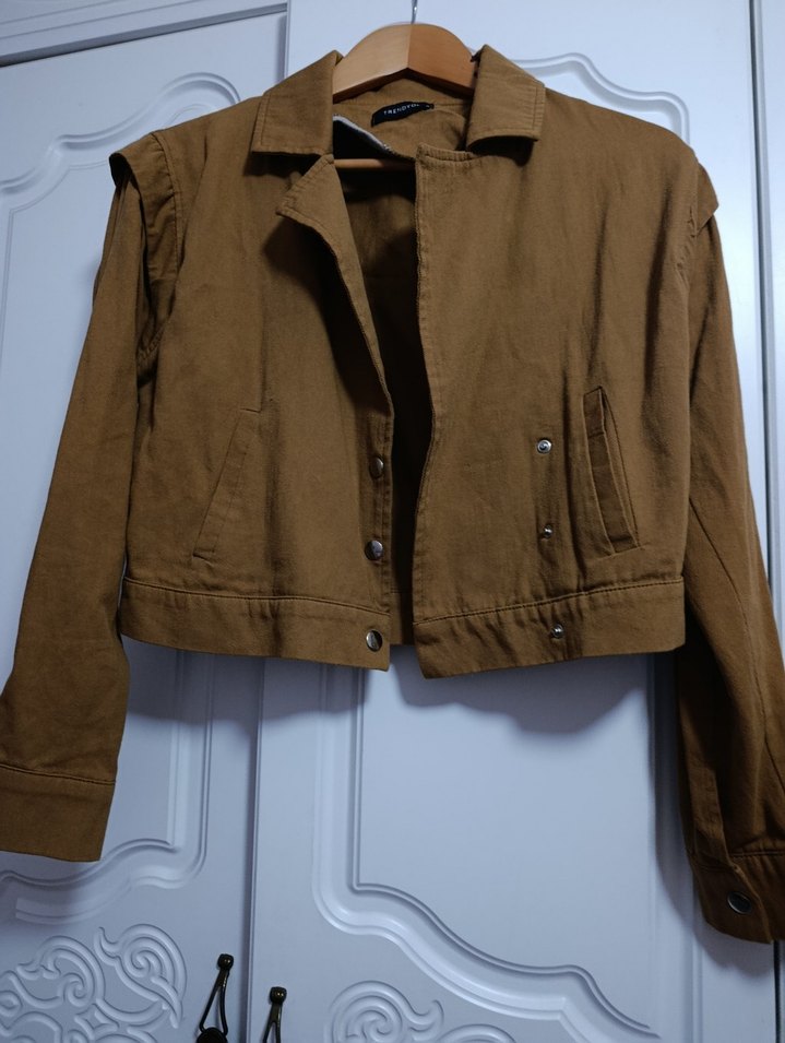 Bej Denim Midi Kadın Ceket - Görsel 2