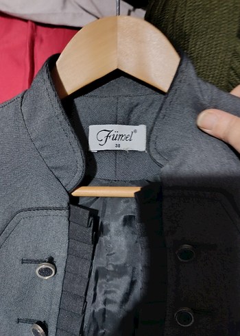 gri Kadın Blazer Ceket - Görsel 4