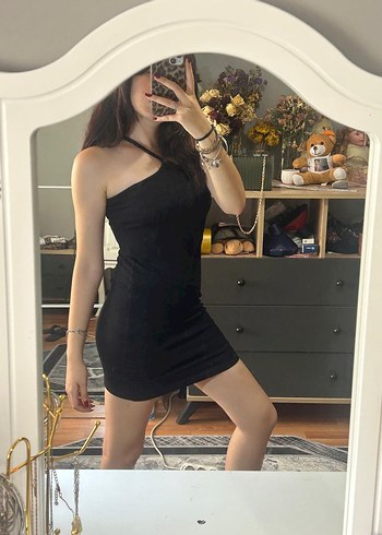 m Beden siyah Renk Siyah Mini Gotik Elbise