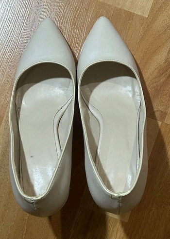 38 Beden krem Minimalist Stiletto Topuklu Kadın Ayakkabı