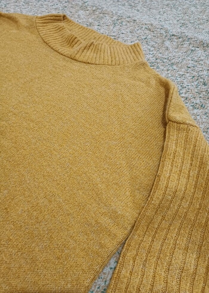Sarı triko-yün tunik - Görsel 2