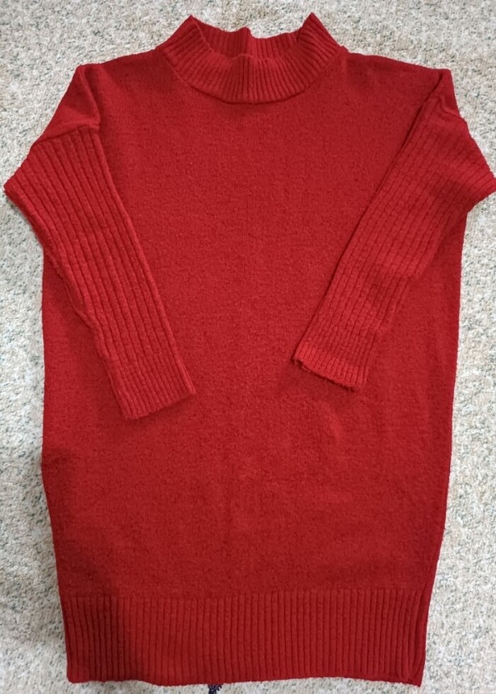 Kırmızı triko kazak - Görsel 3