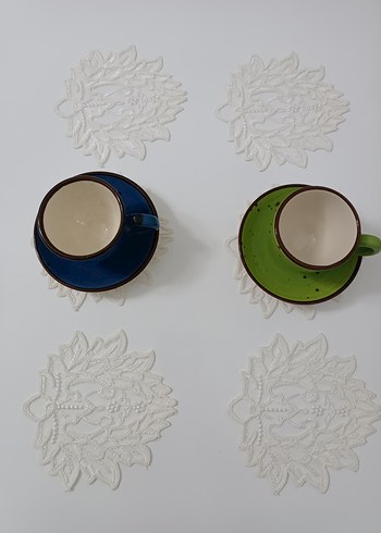 kahve yani sunum pecetesi gupur dantel ekru renk - Görsel 4