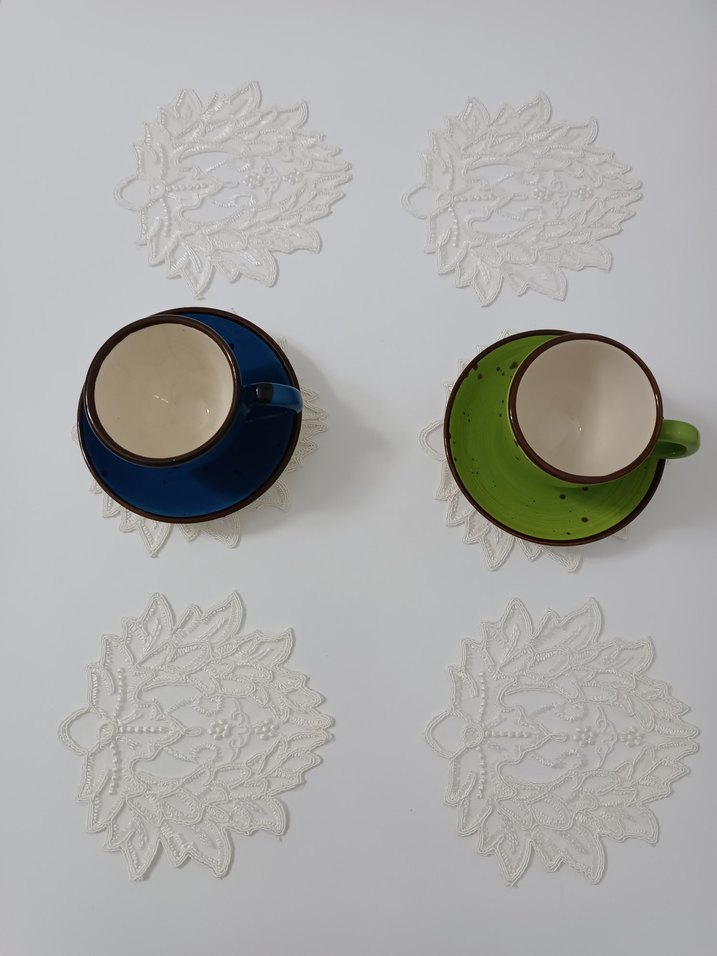 kahve yani sunum pecetesi gupur dantel ekru renk - Görsel 4