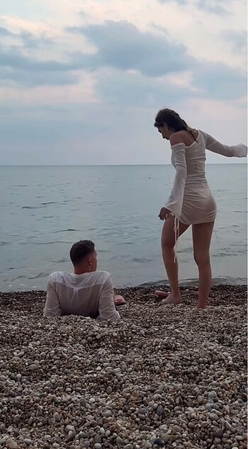 s Beden beyaz Renk Pareo Elbise