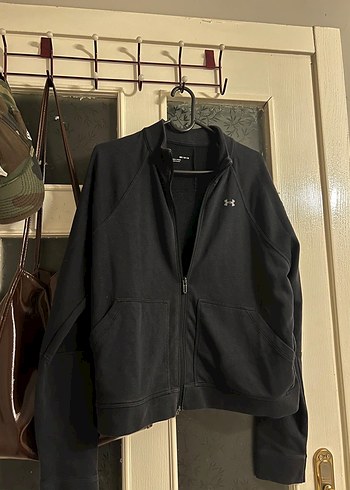 m Beden Siyah Erkek Fermuarlı Yüksek Yakalı Sweatshirt