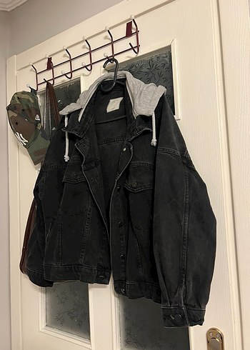 Quzu Gri Kapüşonlu Kadın Denim Ceket