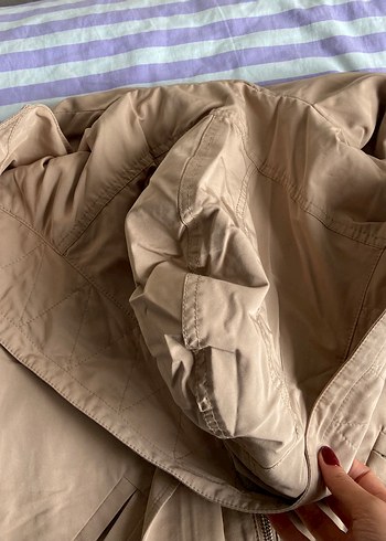 Bej Düğmeli Midi Kadın Ceket - Görsel 5