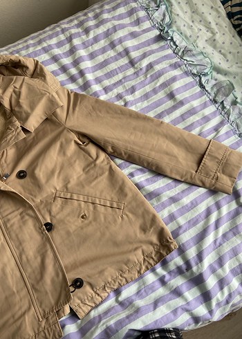 Bej Düğmeli Midi Kadın Ceket - Görsel 2