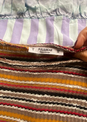 Çizgili, Uzun Kollu Bohem Midi Elbise - Görsel 3