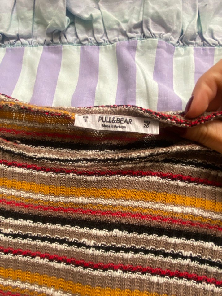 Çizgili, Uzun Kollu Bohem Midi Elbise - Görsel 3