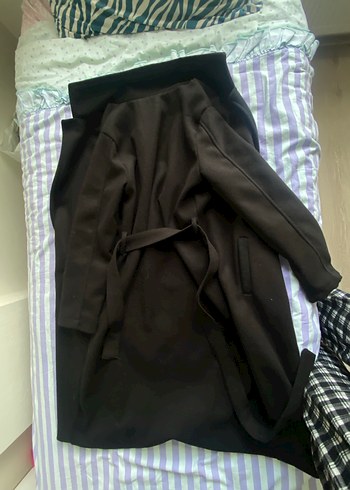 Kemerli Siyah Uzun Kaban - Görsel 7